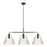 Craftmade Pleated 3 Light Island, Flat Black/Clear Pleated