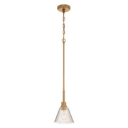 Craftmade Pleated 1 Light Mini Pendant, Premium Bronze/Clear Pleated - 61191-CPZ