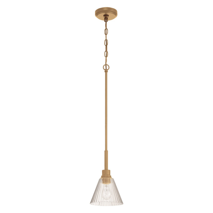 Craftmade Pleated 1 Light Mini Pendant, Premium Bronze/Clear Pleated - 61191-CPZ