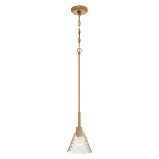 Craftmade Pleated 1 Light Mini Pendant, Premium Bronze/Clear Pleated