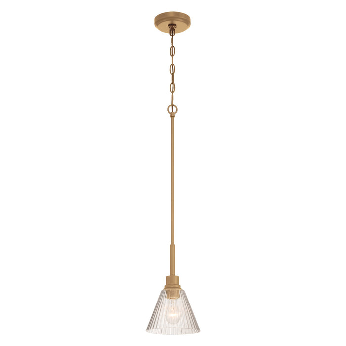 Craftmade Pleated 1 Light Mini Pendant, Premium Bronze/Clear Pleated