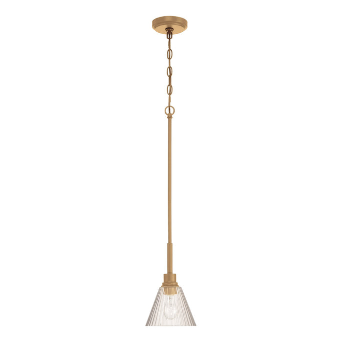 Craftmade Pleated 1 Light Mini Pendant, Premium Bronze/Clear Pleated