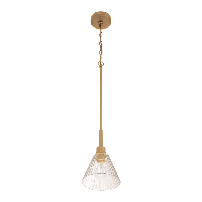 Craftmade Pleated 1 Light Mini Pendant, Premium Bronze/Clear Pleated