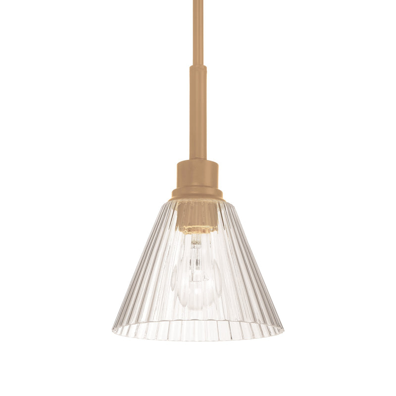 Craftmade Pleated 1 Light Mini Pendant, Premium Bronze/Clear Pleated