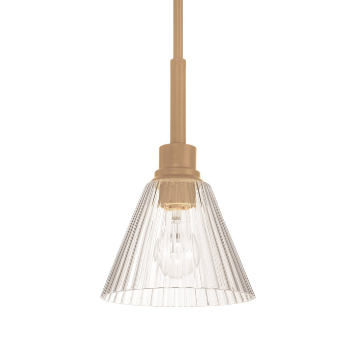 Craftmade Pleated 1 Light Mini Pendant, Premium Bronze/Clear Pleated