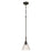 Craftmade Pleated 1 Light Mini Pendant, Flat Black/Clear Pleated - 61191-FB