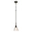 Craftmade Pleated 1 Light Mini Pendant, Flat Black/Clear Pleated