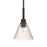 Craftmade Pleated 1 Light Mini Pendant, Flat Black/Clear Pleated