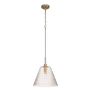Craftmade Pleated 1 Light Pendant, Premium Bronze/Clear Pleated - 61192-CPZ