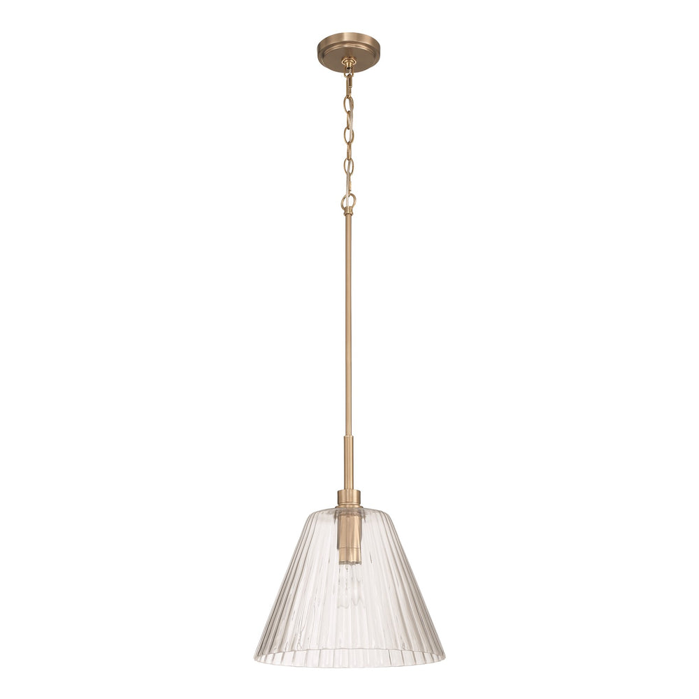 Craftmade Pleated 1 Light Pendant, Premium Bronze/Clear Pleated - 61192-CPZ