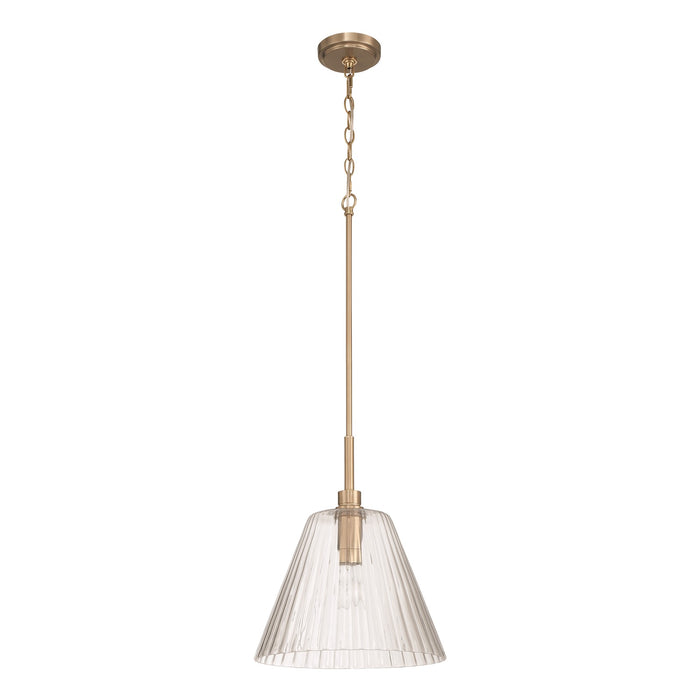 Craftmade Pleated 1 Light Pendant, Premium Bronze/Clear Pleated - 61192-CPZ
