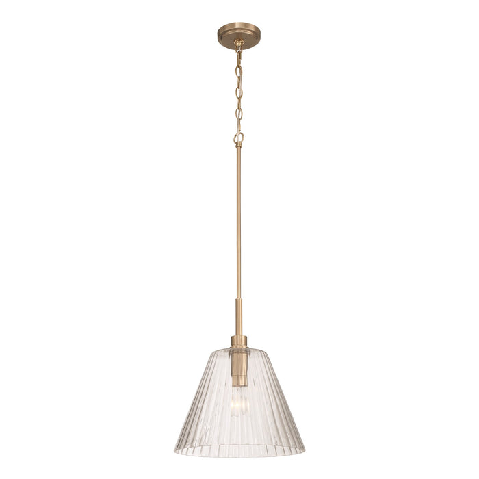Craftmade Pleated 1 Light Pendant, Premium Bronze/Clear Pleated