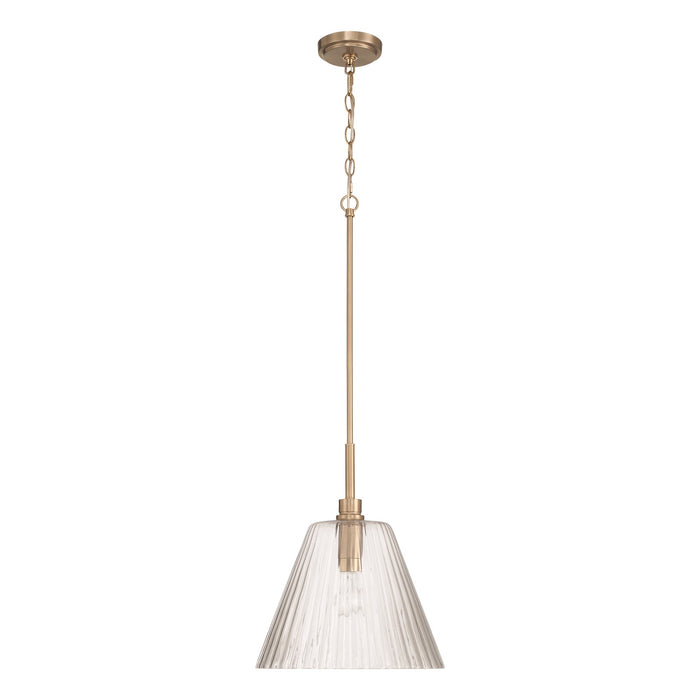 Craftmade Pleated 1 Light Pendant, Premium Bronze/Clear Pleated