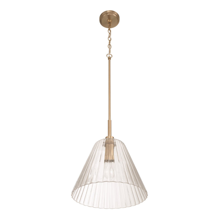 Craftmade Pleated 1 Light Pendant, Premium Bronze/Clear Pleated