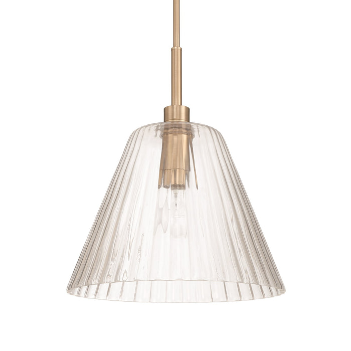 Craftmade Pleated 1 Light Pendant, Premium Bronze/Clear Pleated