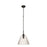 Craftmade Pleated 1 Light Pendant, Flat Black/Clear Pleated