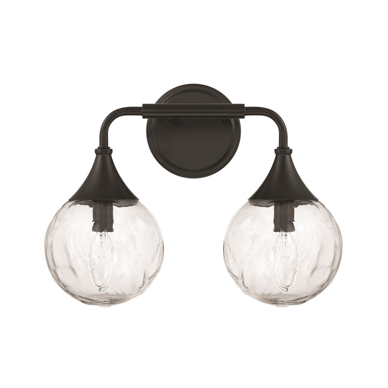 Craftmade Reflection 16in 2-Light Vanity Light | Modern Flat Black and Clear Glass | Bathroom Vanity & Powder Room | 16 x 11 in | Model 61202-FB