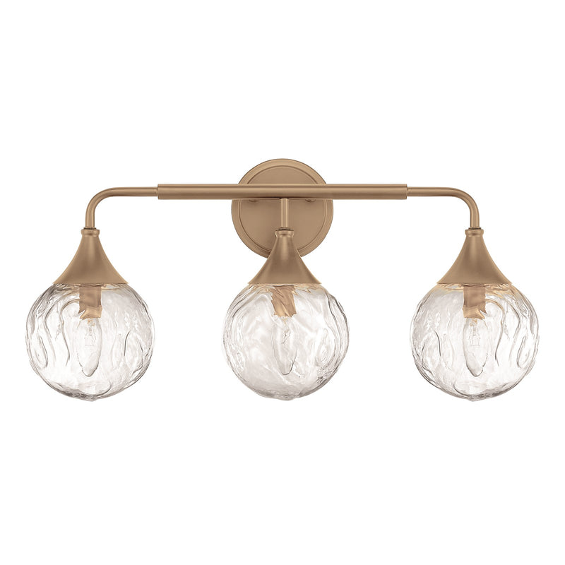 Craftmade Reflection 3 Light Vanity, Premium Bronze/Clear Textured - 61203-CPZ