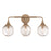 Craftmade Reflection 3 Light Vanity, Premium Bronze/Clear Textured