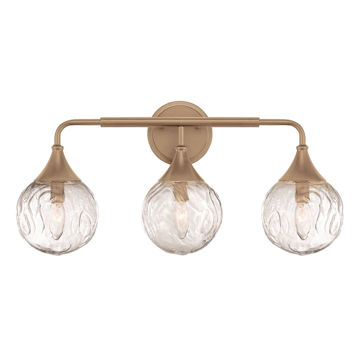 Craftmade Reflection 3 Light Vanity, Premium Bronze/Clear Textured