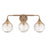Craftmade Reflection 3 Light Vanity, Premium Bronze/Clear Textured