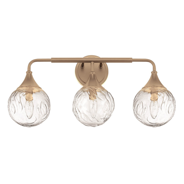 Craftmade Reflection 3 Light Vanity, Premium Bronze/Clear Textured