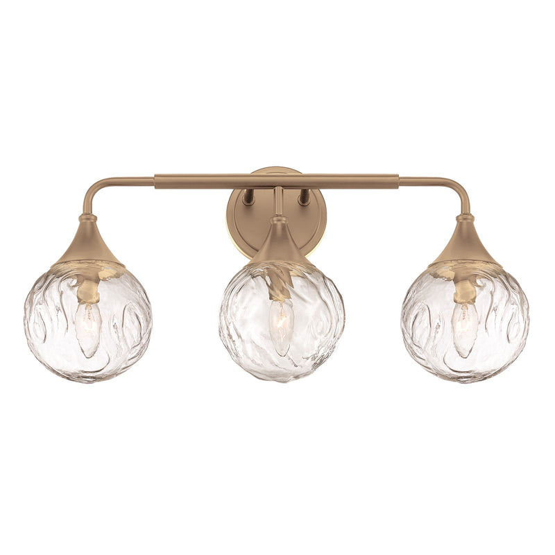 Craftmade Reflection 3 Light Vanity, Premium Bronze/Clear Textured