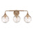 Craftmade Reflection 3 Light Vanity, Premium Bronze/Clear Textured