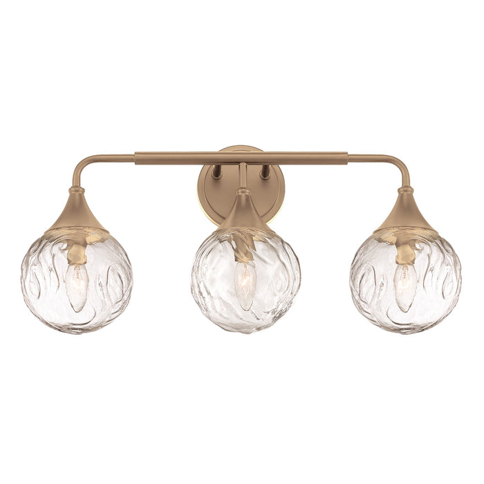 Craftmade Reflection 3 Light Vanity, Premium Bronze/Clear Textured