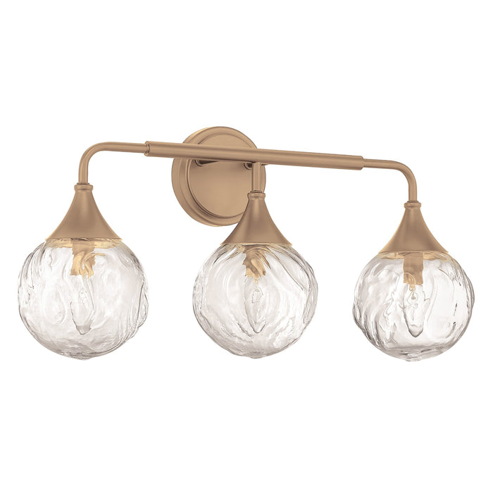 Craftmade Reflection 3 Light Vanity, Premium Bronze/Clear Textured