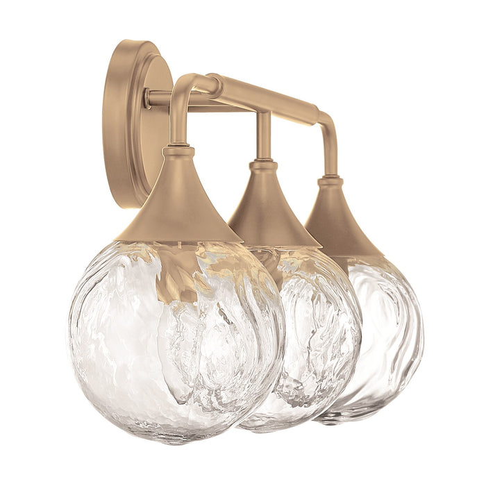 Craftmade Reflection 3 Light Vanity, Premium Bronze/Clear Textured