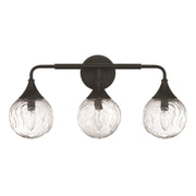 Craftmade Reflection 3 Light Vanity, Flat Black/Clear Textured - 61203-FB