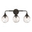 Craftmade Reflection 3 Light Vanity, Flat Black/Clear Textured - 61203-FB