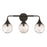 Craftmade Reflection 3 Light Vanity, Flat Black/Clear Textured