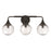 Craftmade Reflection 3 Light Vanity, Flat Black/Clear Textured