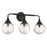 Craftmade Reflection 3 Light Vanity, Flat Black/Clear Textured