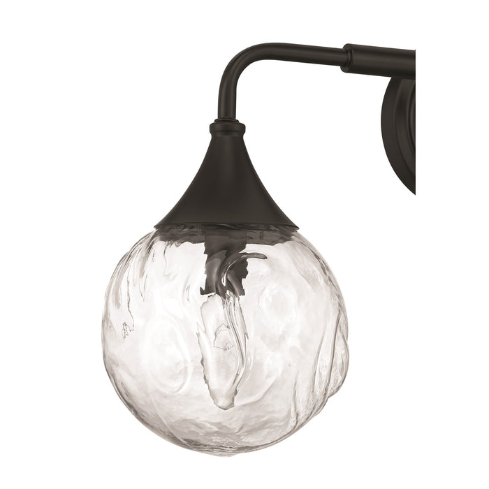 Craftmade Reflection 3 Light Vanity, Flat Black/Clear Textured