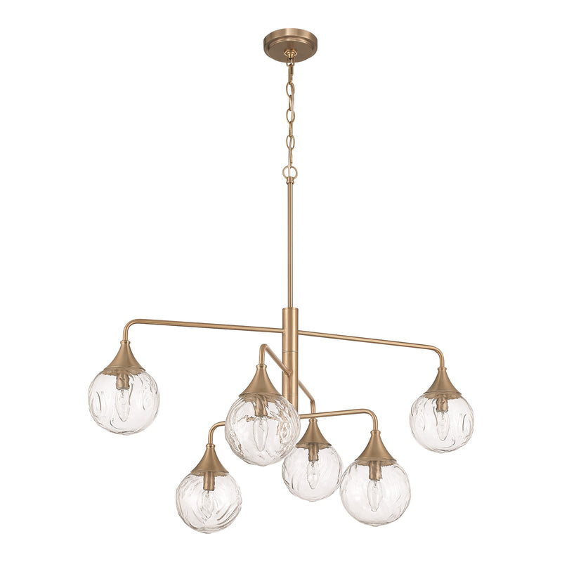 Craftmade Reflection 6 Light Chandelier, Bronze/Clear Textured - 61226-CPZ