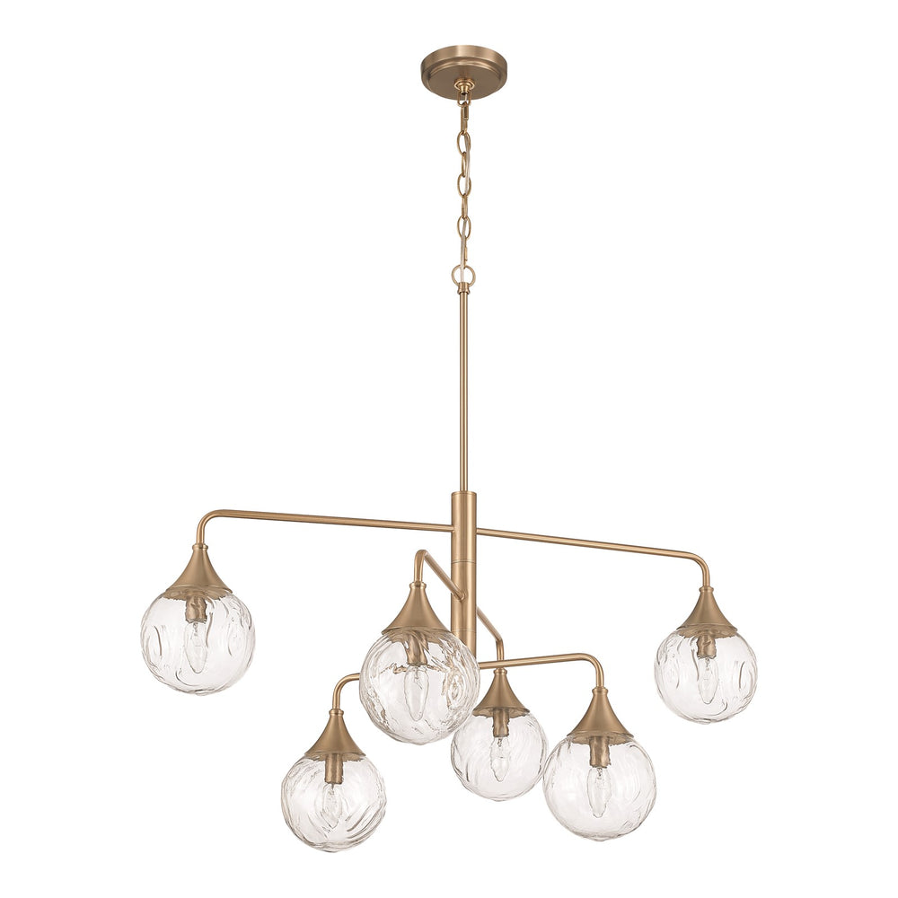 Craftmade Reflection 6 Light Chandelier, Bronze/Clear Textured - 61226-CPZ