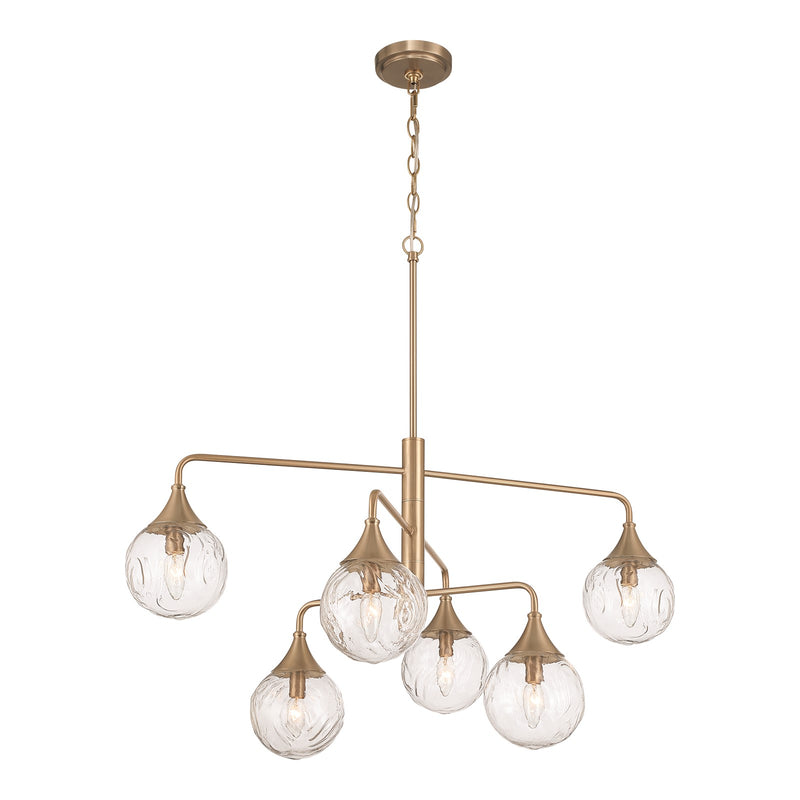 Craftmade Reflection 6 Light Chandelier, Bronze/Clear Textured