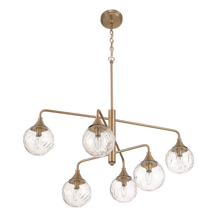 Craftmade Reflection 6 Light Chandelier, Bronze/Clear Textured