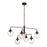 Craftmade Reflection 6 Light Chandelier, Flat Black/Clear Textured