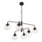 Craftmade Reflection 6 Light Chandelier, Flat Black/Clear Textured