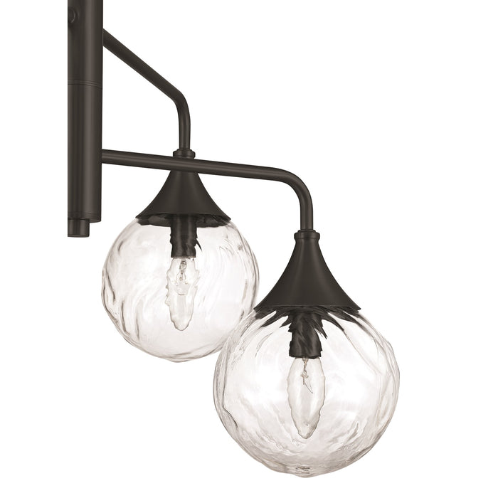 Craftmade Reflection 6 Light Chandelier, Flat Black/Clear Textured