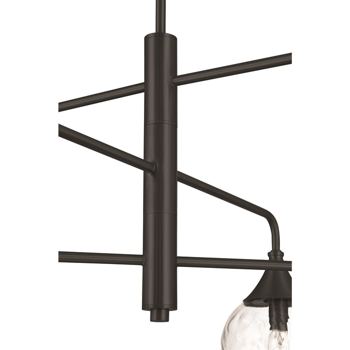 Craftmade Reflection 6 Light Chandelier, Flat Black/Clear Textured
