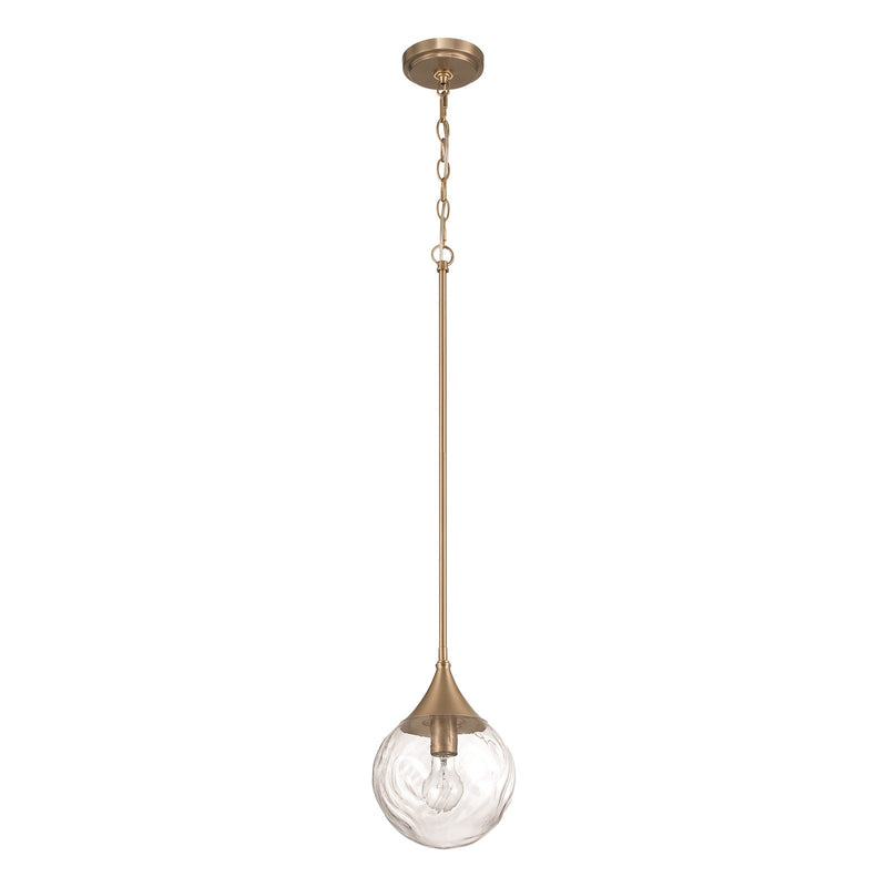 Craftmade Reflection 1 Light Mini Pendant, Bronze/Clear Textured - 61291-CPZ
