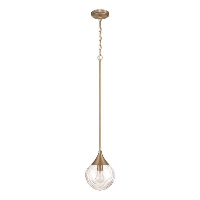 Craftmade Reflection 1 Light Mini Pendant, Bronze/Clear Textured