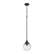 Craftmade Reflection 1 Light Mini Pendant, Flat Black/Clear Textured - 61291-FB