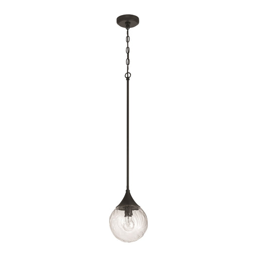 Craftmade Reflection 1 Light Mini Pendant, Flat Black/Clear Textured - 61291-FB