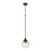 Craftmade Reflection 1 Light Mini Pendant, Flat Black/Clear Textured